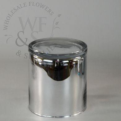 6" Glass Cylinder Vase - Silver