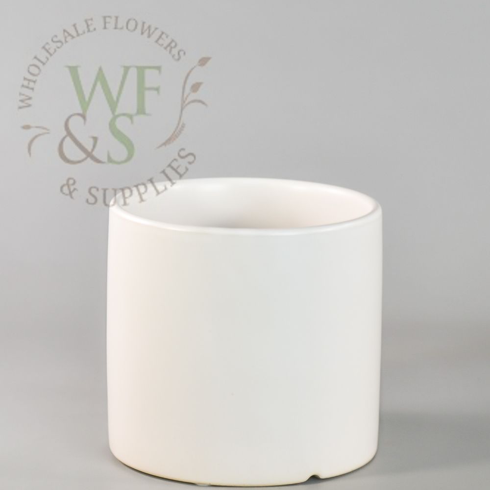 Cylinder Ceramic Vase 5x5 in White