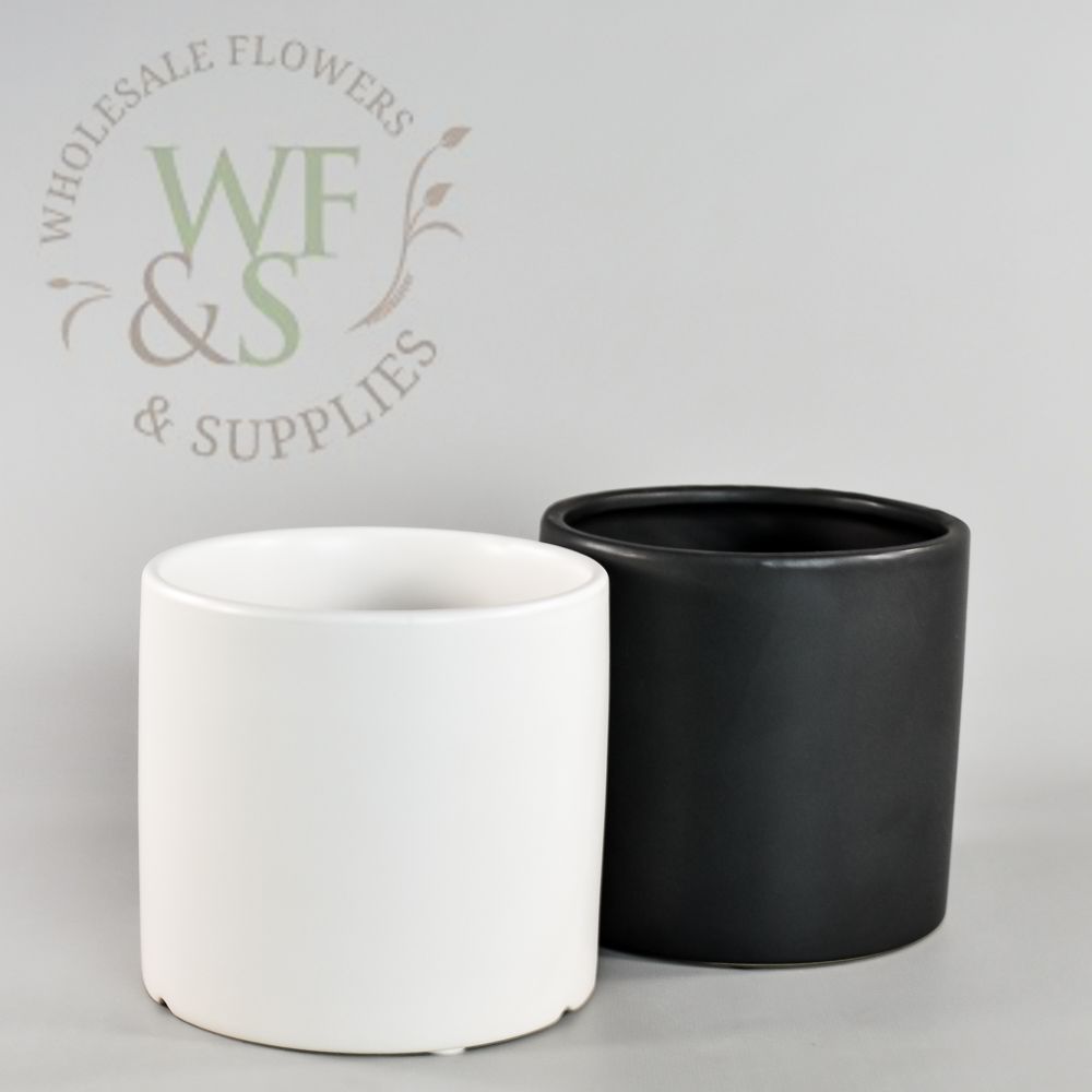 Cylinder Ceramic Vase 5x5 in White