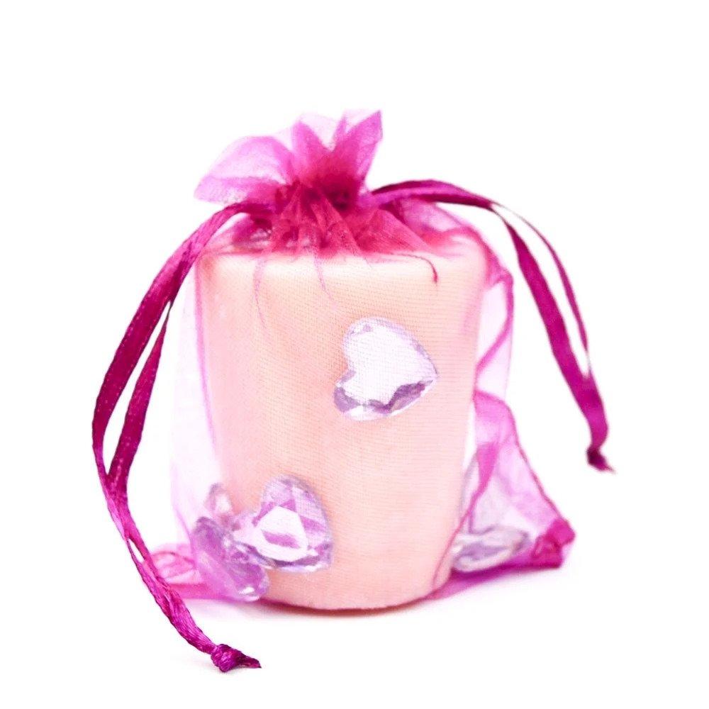 100% Polyester Organza Pouch Fuschia