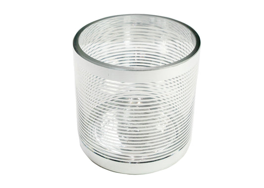 5" Striped glass cylinder vase