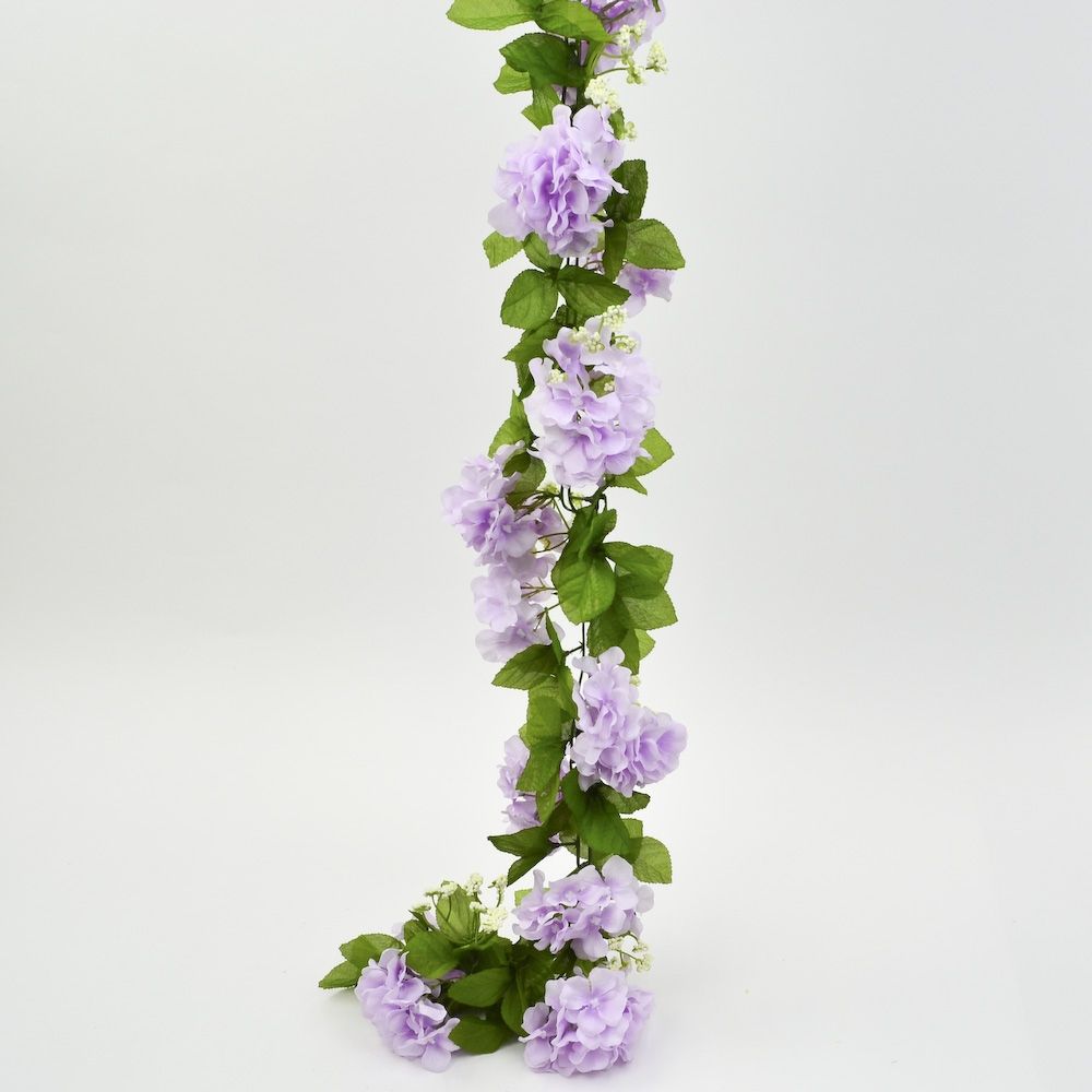 Silk Hydrangea Garland - Lavender