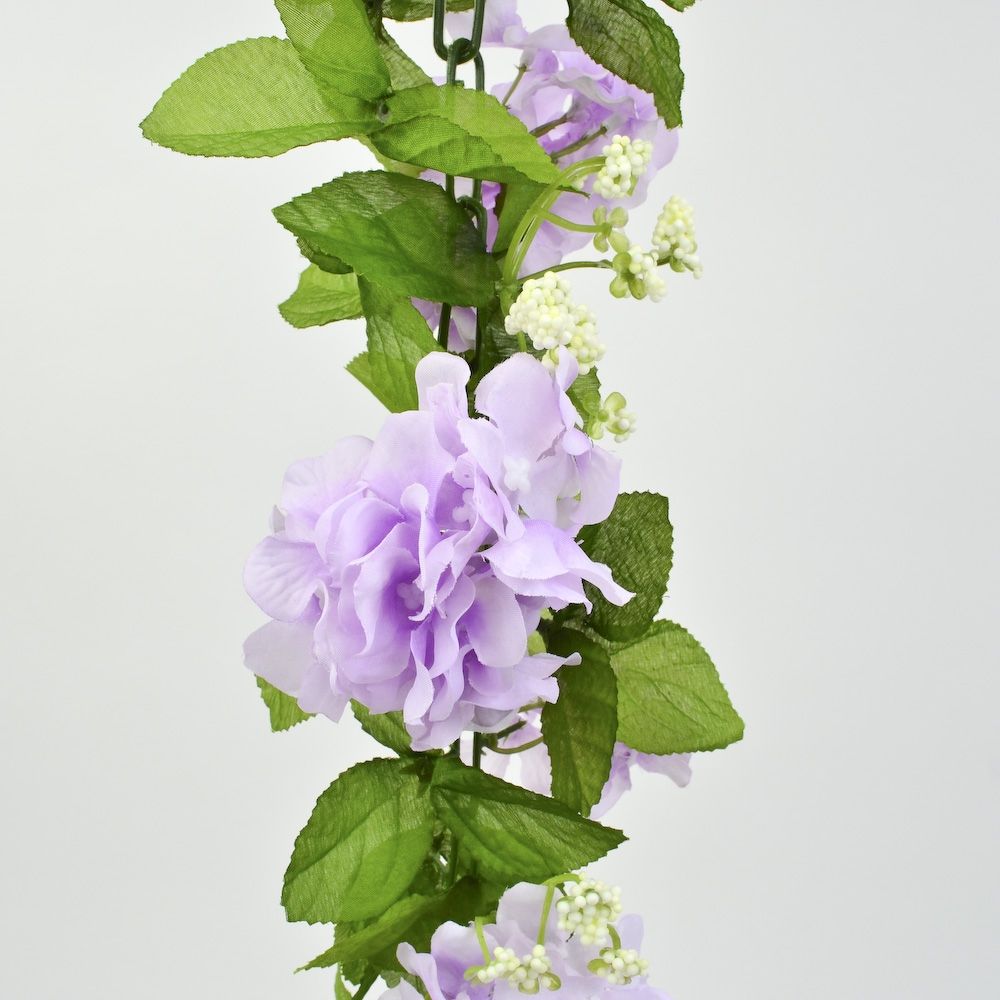 Silk Hydrangea Garland - Lavender