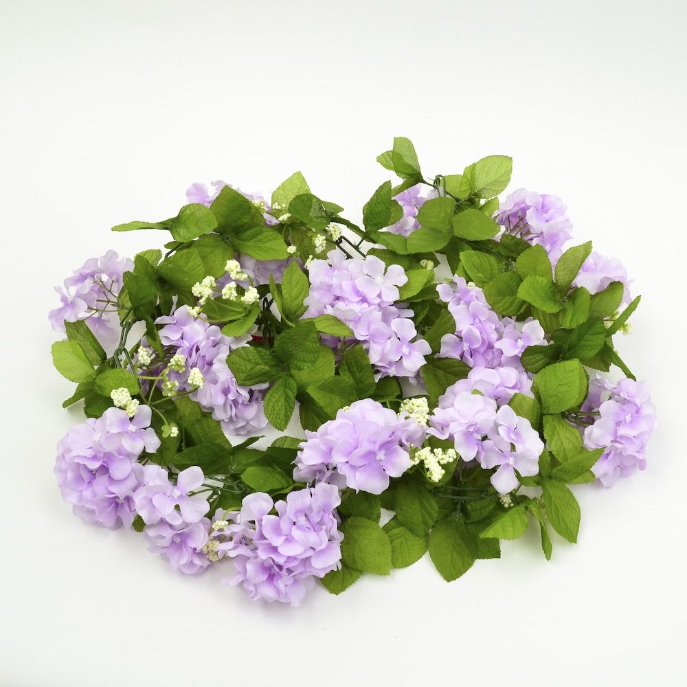 Silk Hydrangea Garland - Lavender