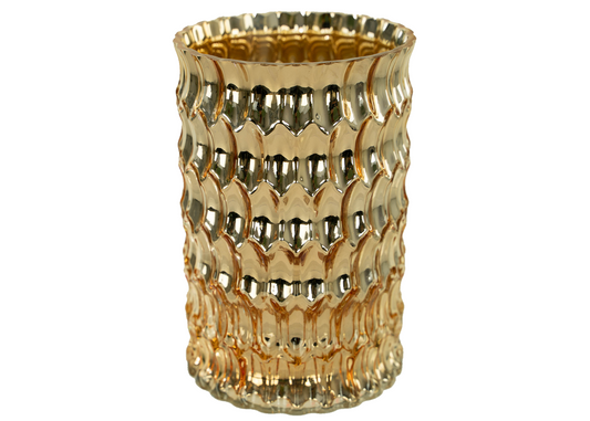 8x5" Gold Glass Vase