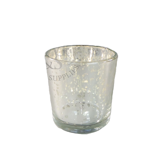 Mercury Glass Antique Finish Tapered Votive Candle Holder Silver Pack of 6