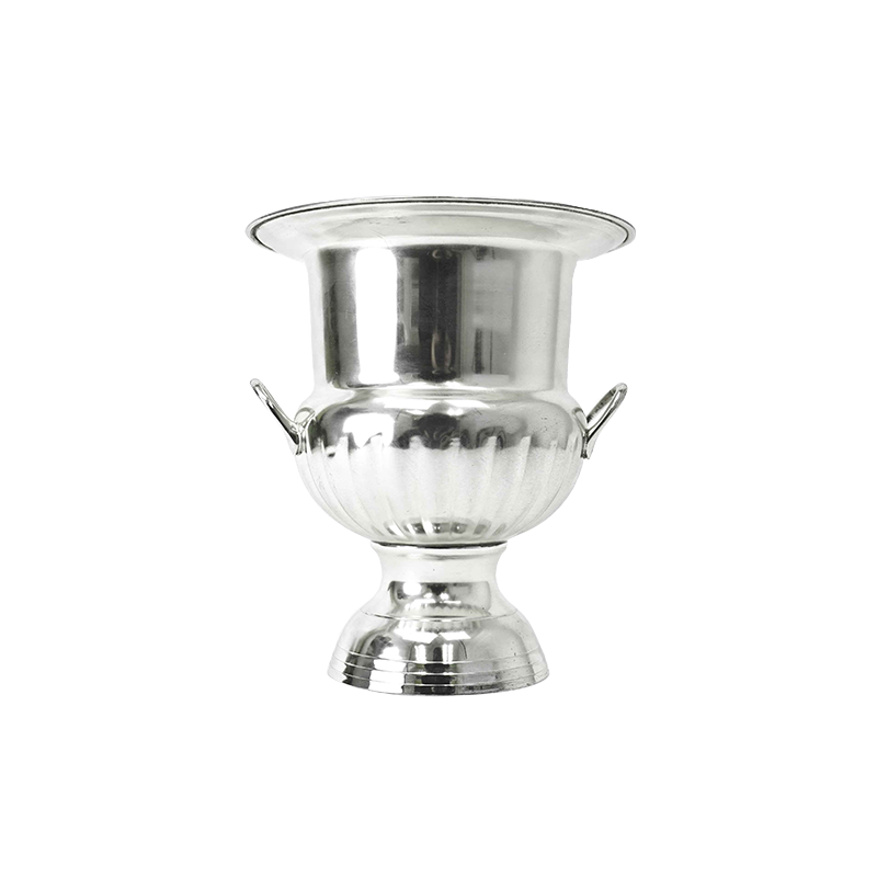 10" Metal Urn Vase for Flowers - Silver Plated