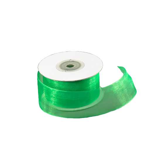 1.5" Nylon Organza Ribbon Emerald Green