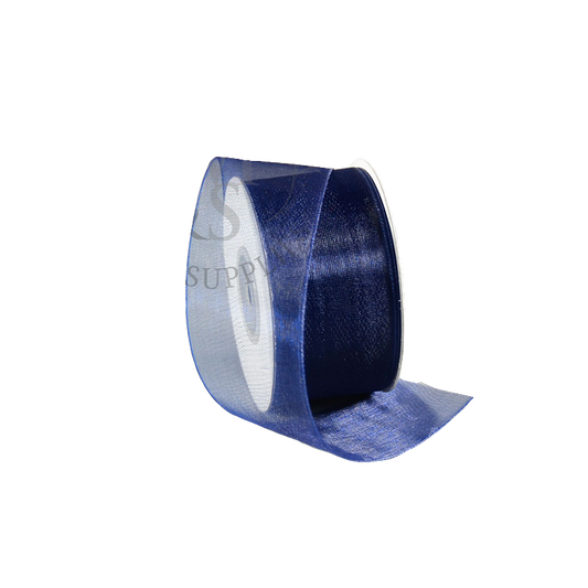1.5" Nylon Organza Ribbon Navy Blue