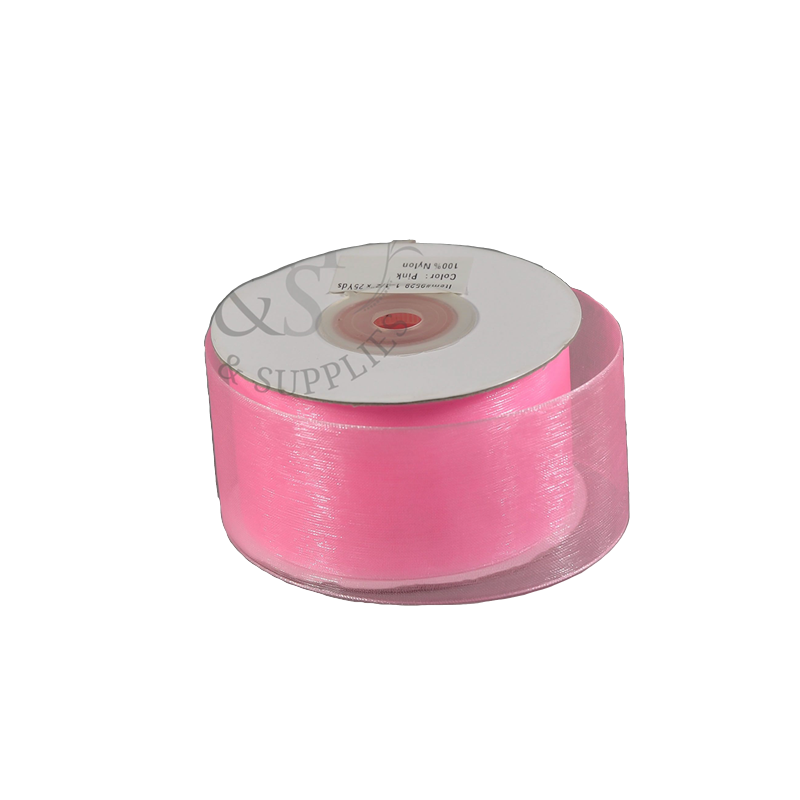 1.5" Nylon Organza Ribbon Pink