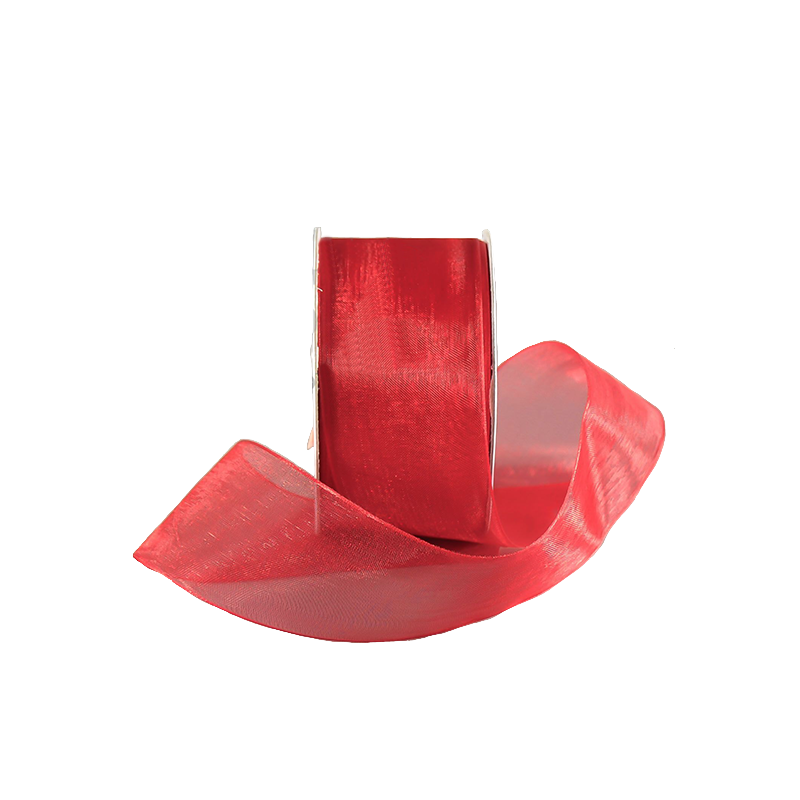 1.5" Nylon Organza Ribbon Red