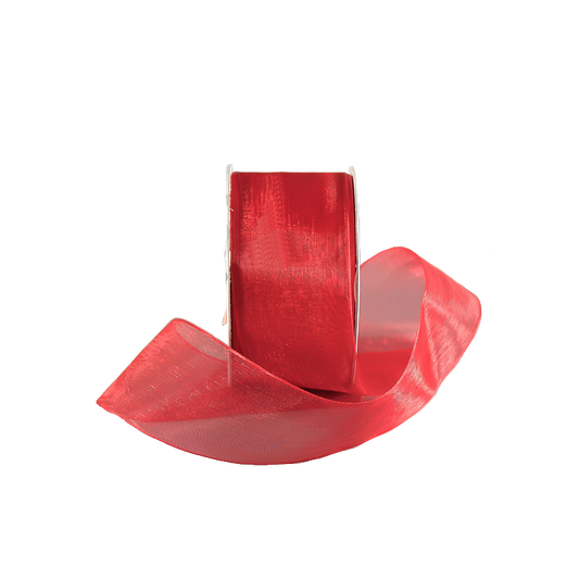 1.5" Nylon Organza Ribbon Red