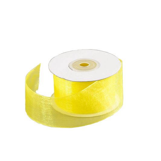 1.5" Nylon Organza Ribbon Yellow