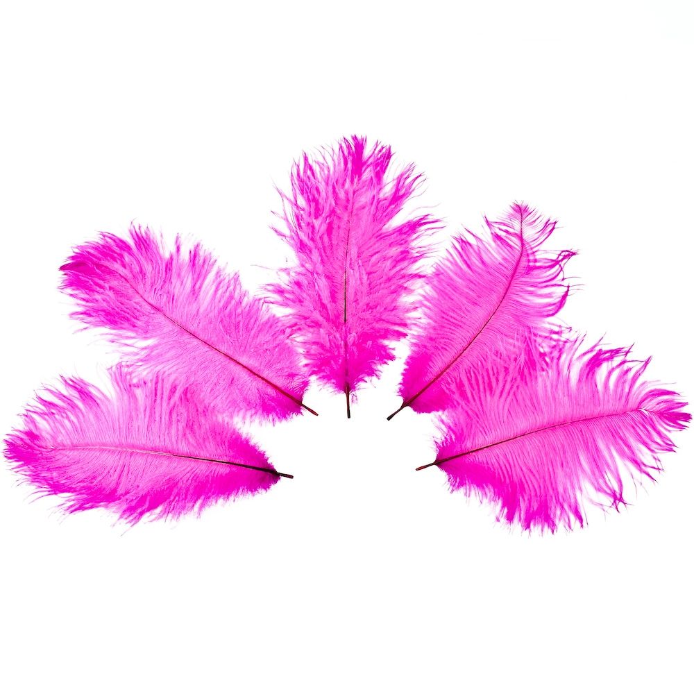Colored Ostrich Drabs Hot Pink