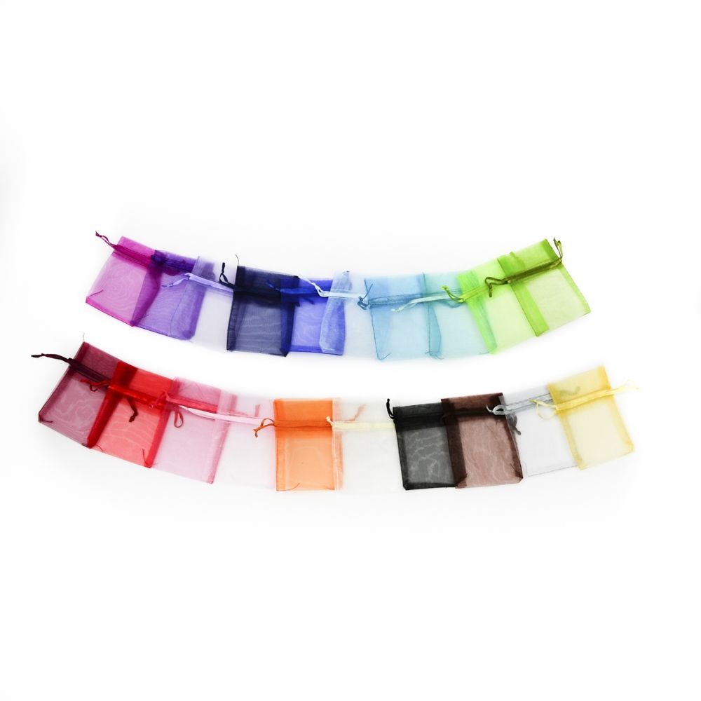 100% Polyester Organza Pouch Black