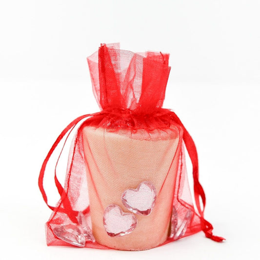 100% Polyester Organza Pouch Red