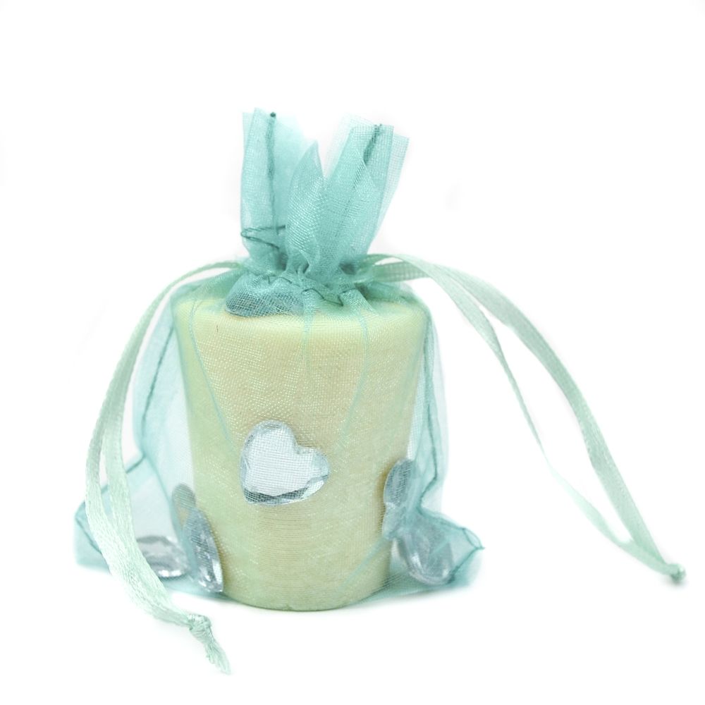 100% Polyester Organza Pouch Aqua