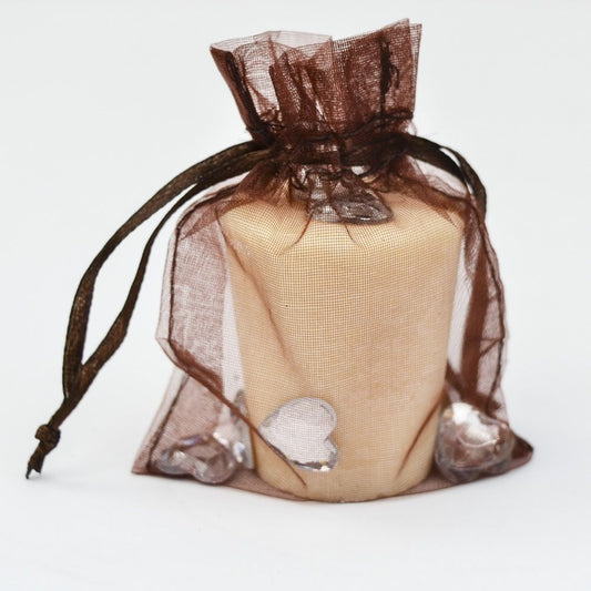 100% Polyester Organza Pouch Brown