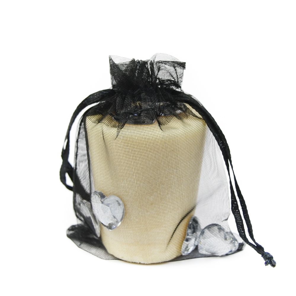 100% Polyester Organza Pouch Black