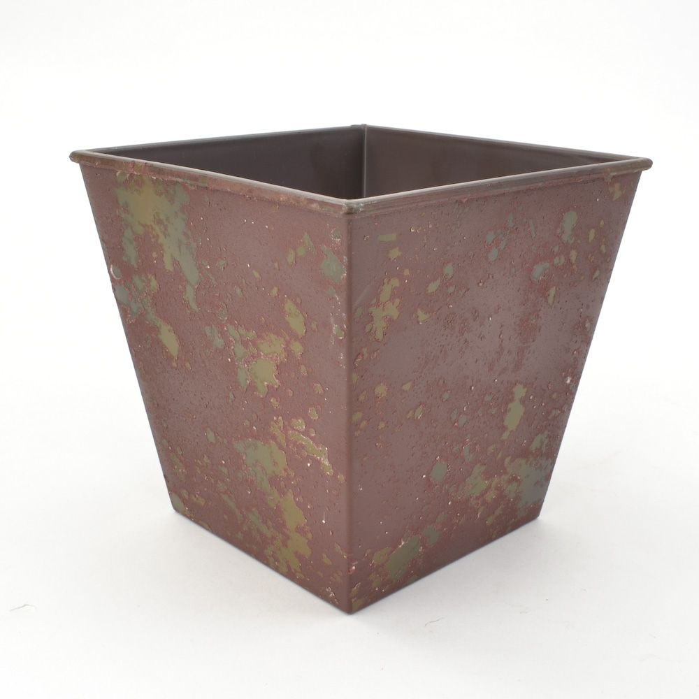 Recycled Plastic Planter - Rustic Wine Red over Olive