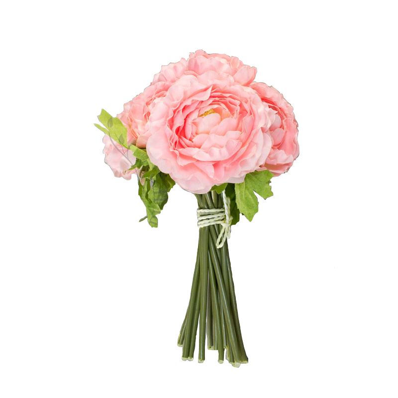 10" Synthetic Ranunculus Bouquet Pink