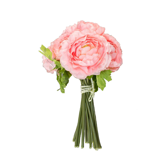 10" Synthetic Ranunculus Bouquet Pink