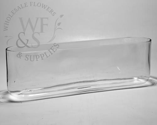 13.8" Rounded Trough Glass Vase