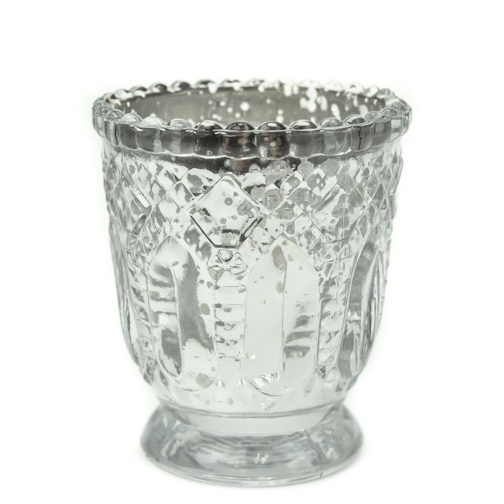 Silver Mercury Glass Votive holder - 4 inch