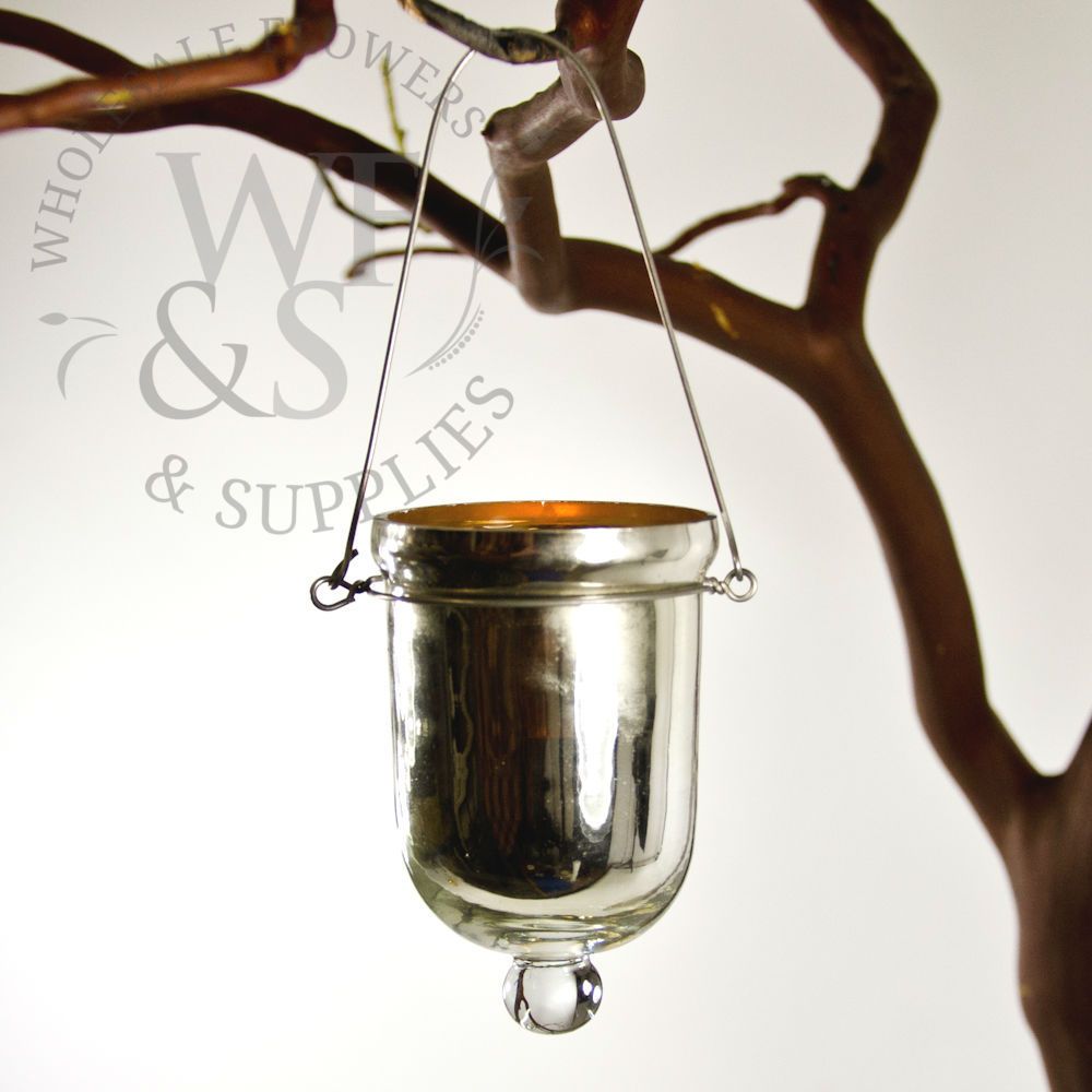 Mercury Glass Hanging Votive Holder