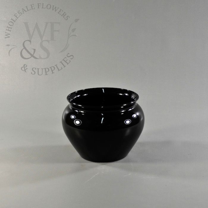 Black Plastic Jardiniere Planter Vase - Small