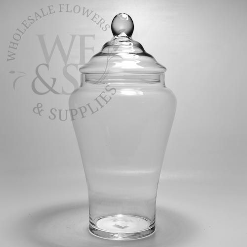 Tapered Glass Vase with Lid