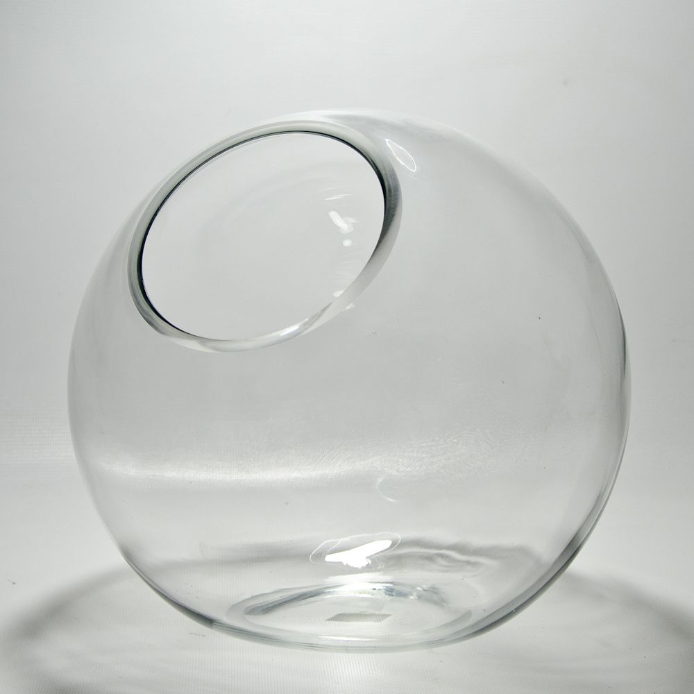 Tilted Glass Bubble Bowl Vase Terrarium Large