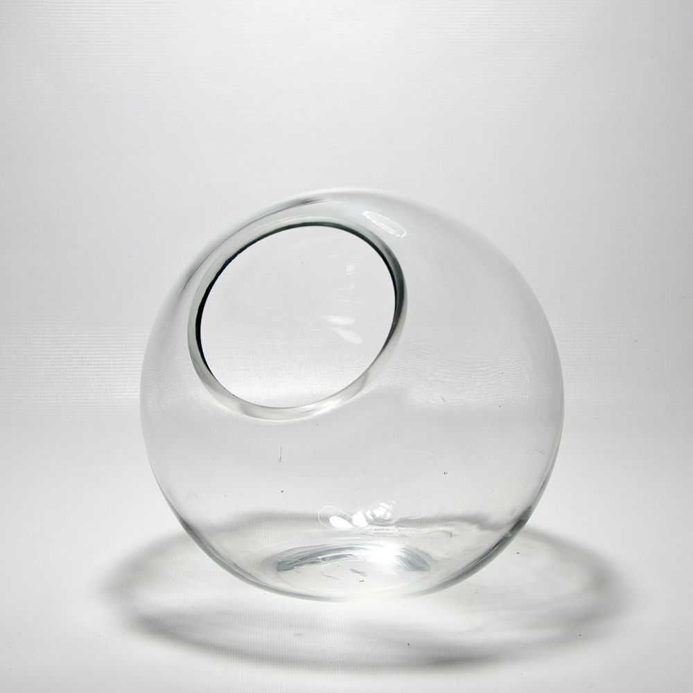 Tilted Glass Bubble Bowl Vase Terrarium Large