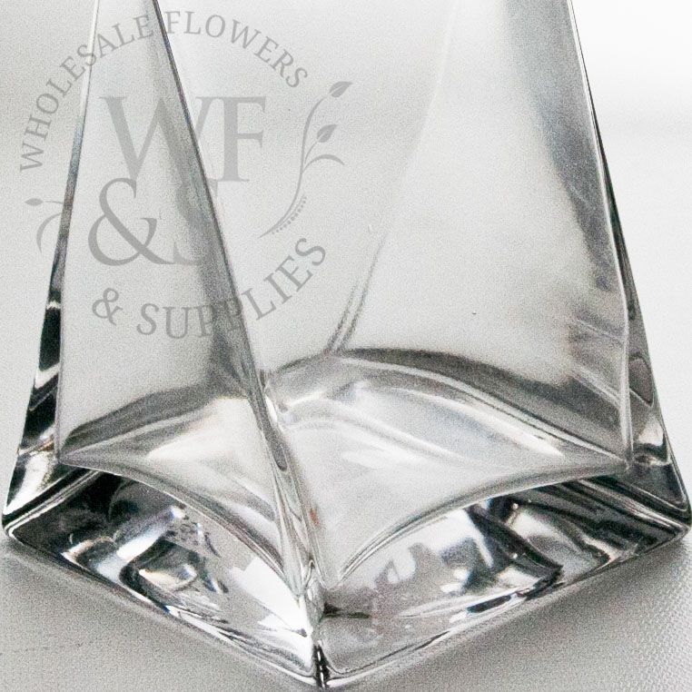 Twisted Square Glass Vase 10"