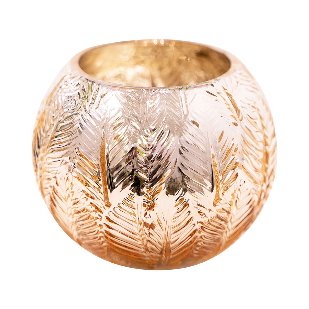 Embossed Leaf Gold Bubble Bowl