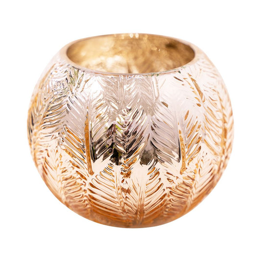 Embossed Leaf Gold Bubble Bowl