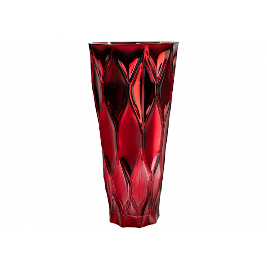 10" Red Tapered Cylinder Vase