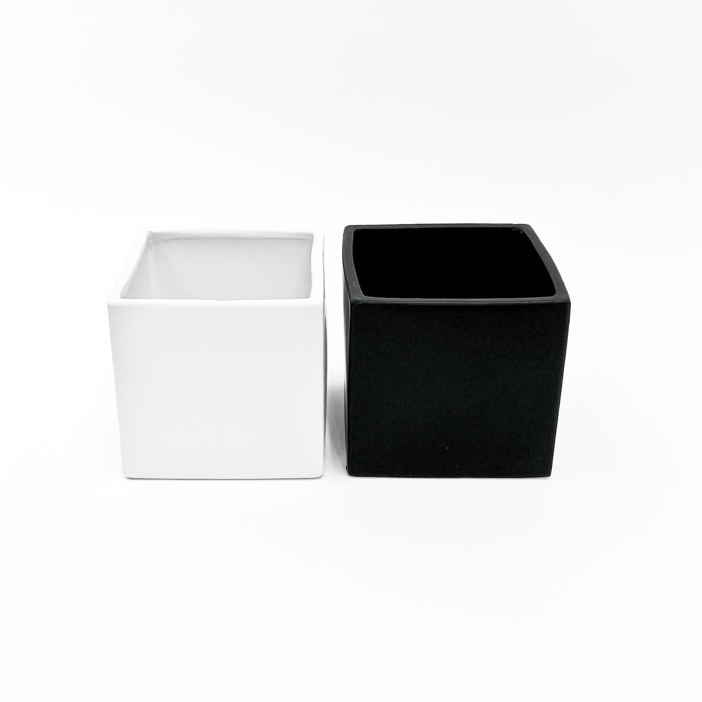 6" Ceramic Cube Vase in White