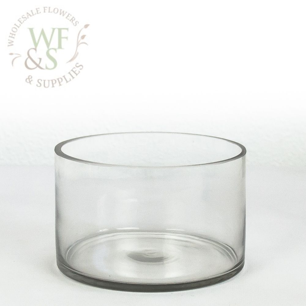 Low Cylinder Glass Vase Dish Garden 6"