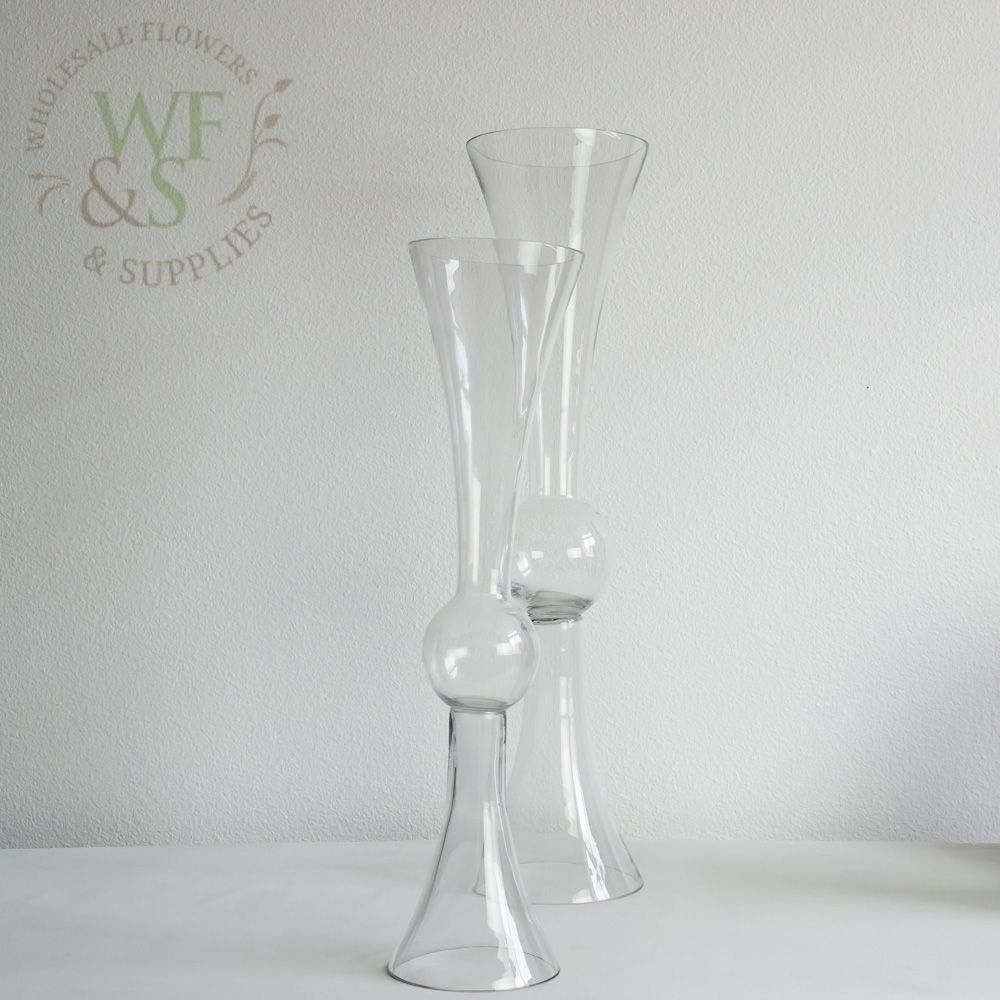 Glass Trumpet Vase Double Sided 30" Reversible Vase