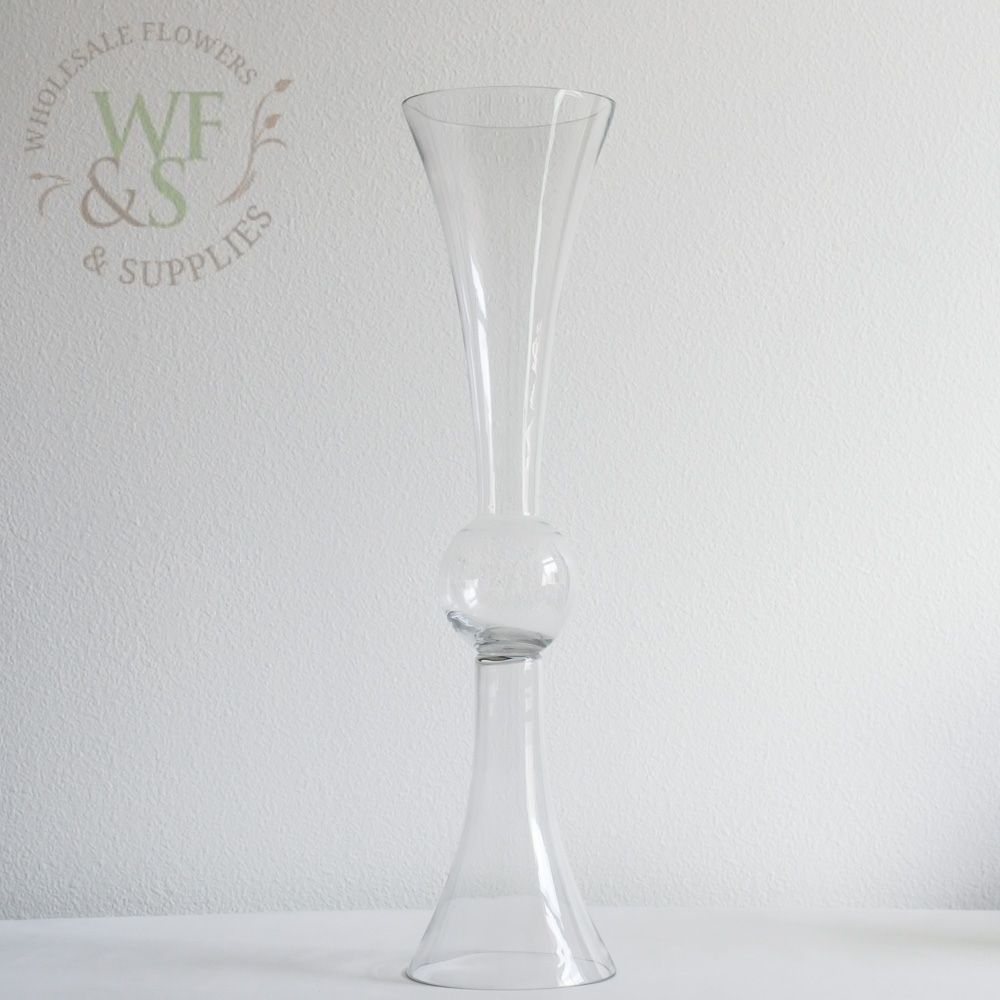 Glass Trumpet Vase Double Sided 30" Reversible Vase