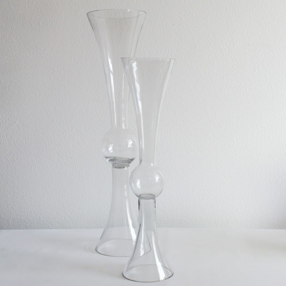 Glass Trumpet Vase Double Sided 30" Reversible Vase