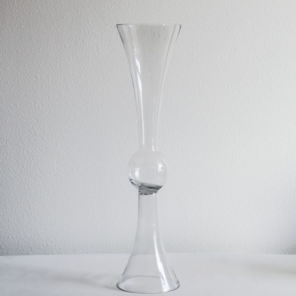 Glass Trumpet Vase Double Sided 30" Reversible Vase