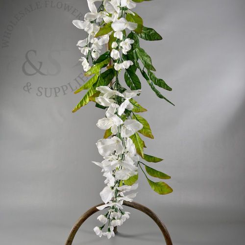 Garland Silk White spring flowers 80 "