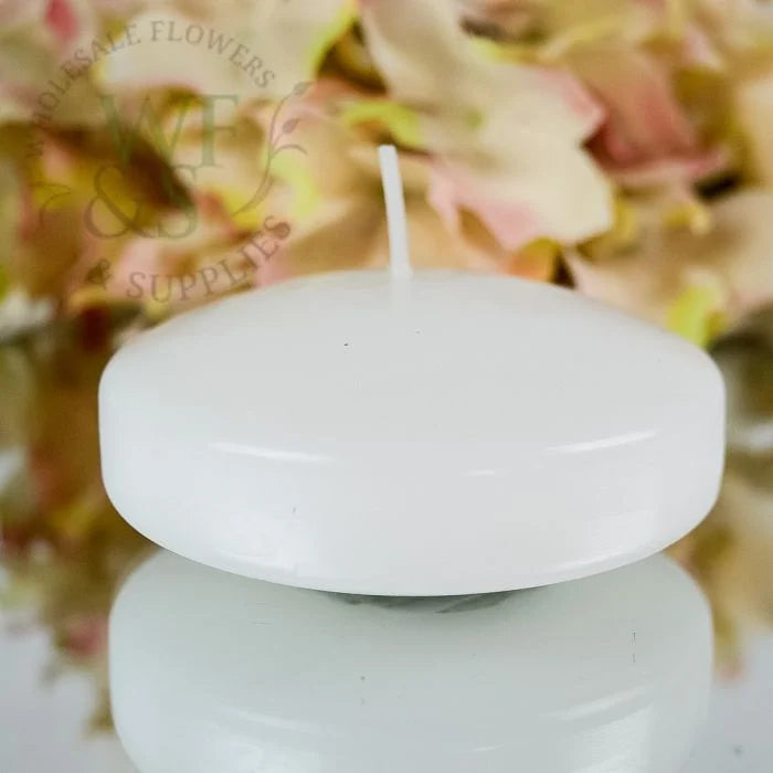 3" Round Floating Candle - White