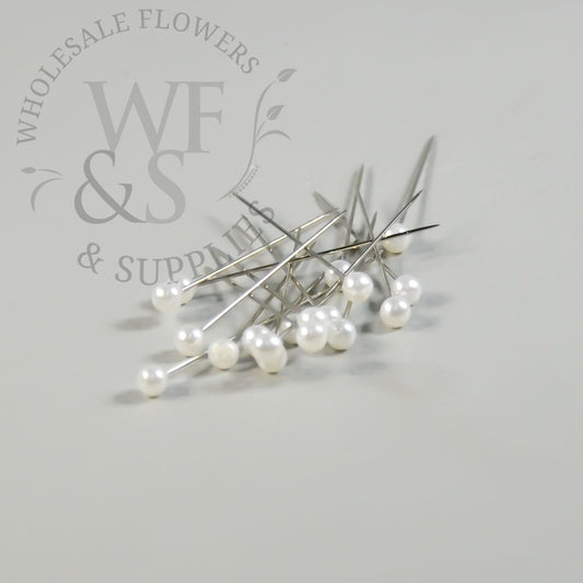 1.5" Corsage Pins - White Pearl Color Tips